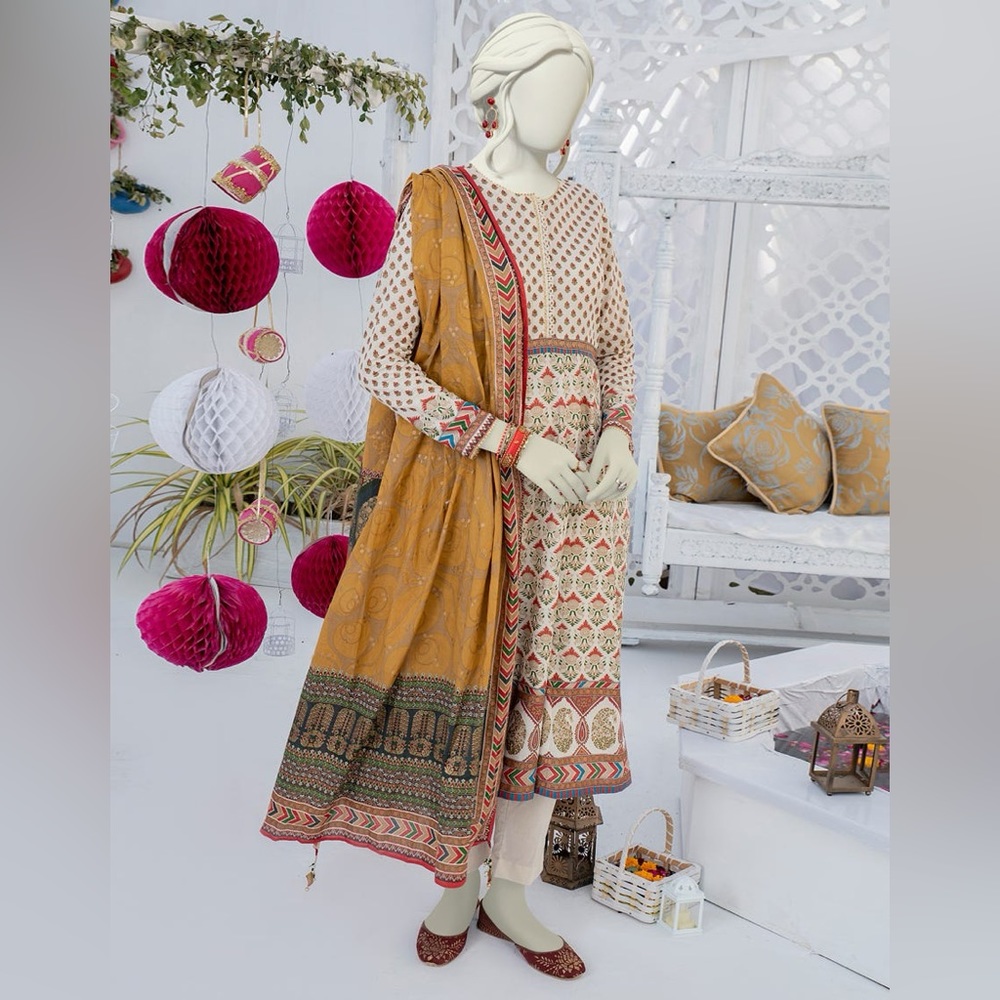 Pakistani J. Pret Junaid jamshed 3 piece dress ( Shirt dupatta & Trouser )